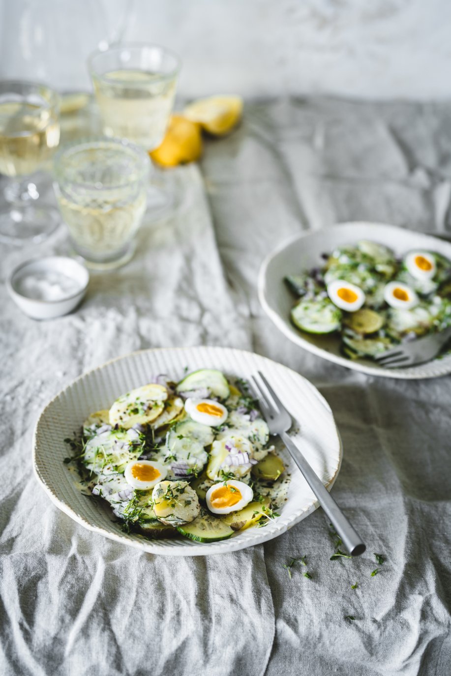 Leichtes Kartoffelsalat Rezept - Nordischer Kartoffelsalat mit Crème ...